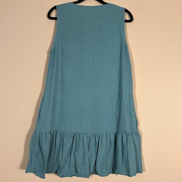 ENTRO Swing Dress Ruffle Hem Sleeveless Dress NWT - Picture 4 of 10